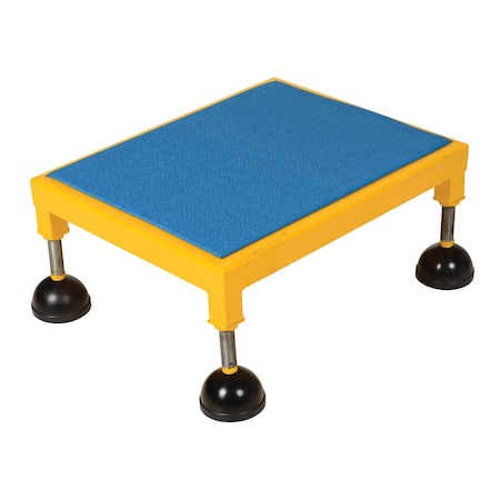 Vestil Portable Adj.Stand, 19x24, Low Ergo Deck, 8.75 Overall Height, Steel, Yellow PAHT-L-1924